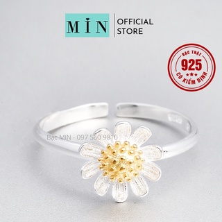 (Ảnh thật) Nhẫn bạc nữ hoa cúc Daisy (Freesize)
