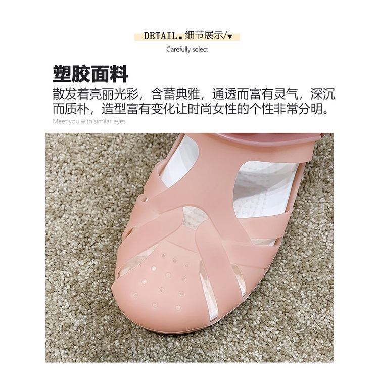 Xăng đan Nhựa Dẻo Chống Trượt Thời Trang Mùa Hè Hàn Quốc Cho Nữ Size 35-40 crocs