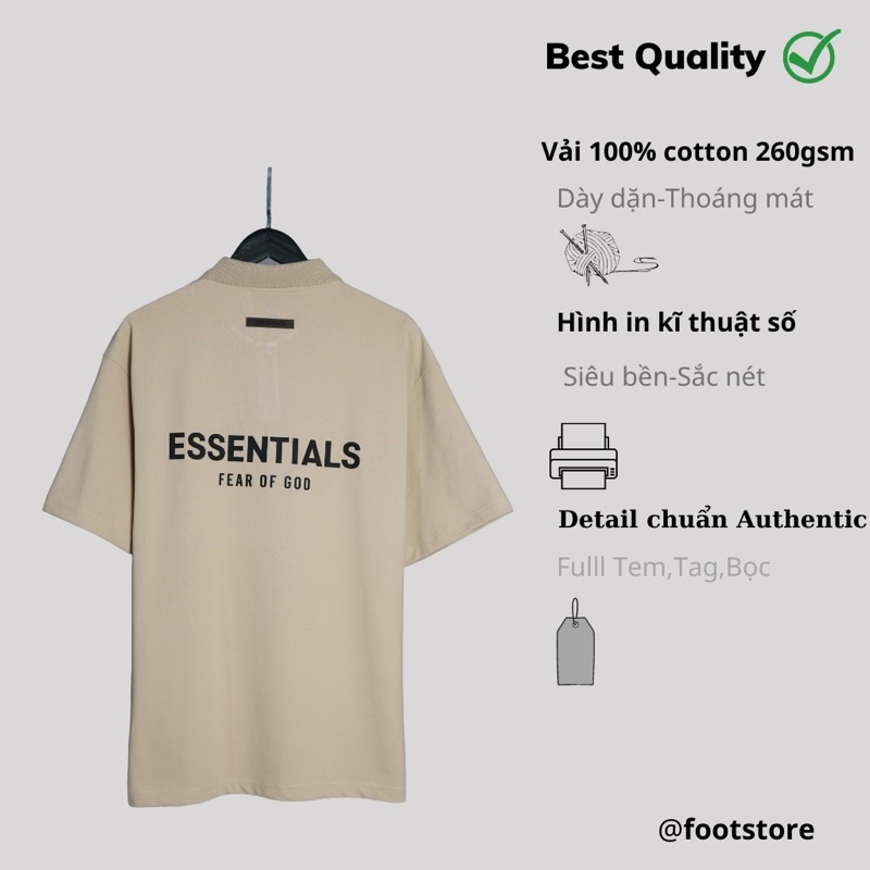 Áo polo Essentials in nổi cao cấp Áo polo Essentials siêu cấp