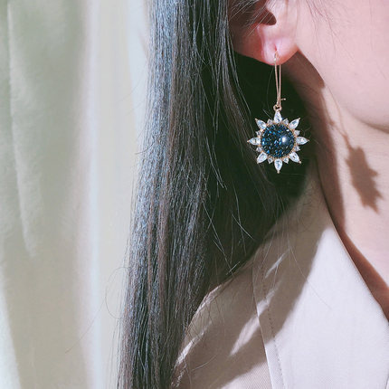 Khuyên Tai Đính Đá sapphire Thời Trang Mùa Hè