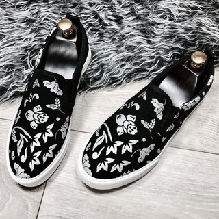 [FREESHIP 99K] Giày lười vải Hoạ Tiết Đen Trắng #JINSTORE