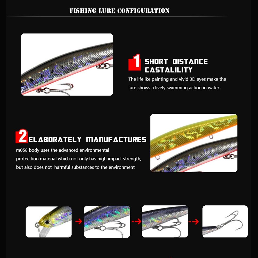 MUVAKO Mồi Câu Cá Nhân Tạo Nhiều Màu 14.6g 12.5cm