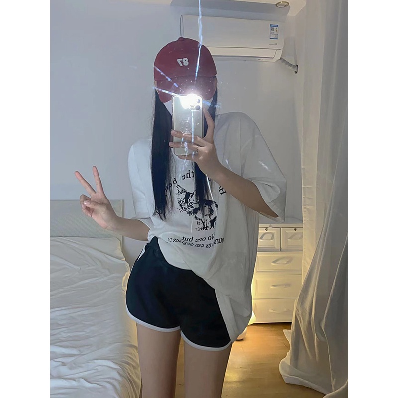 NRVP Áo Thun Nữ Oversize Cổ Tròn Thời Trang Hàn Quốc