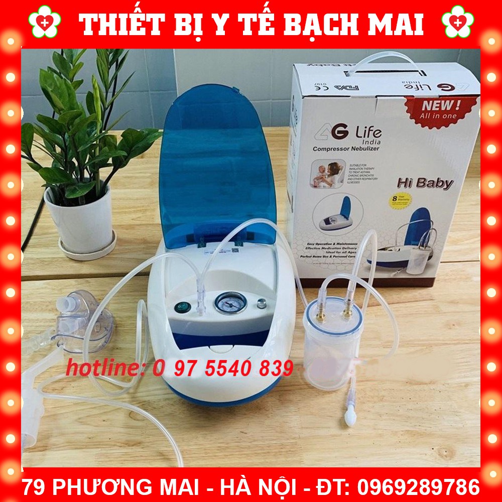 Máy Xông Hút Mũi Họng 2in1 HI BABY AGLIFE - Phiên Bản Mới - Có Đồng Hồ Chỉnh Áp Lực - CHÍNH HÃNG