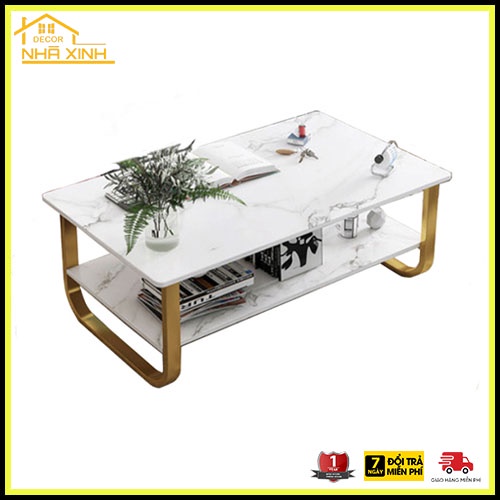 Bàn Trà Sofa Họa Tiết Vân Đá 2 Tầng Cao Cấp, Bàn Trà Uống Nước Phòng Khách Với Thiết Kể Hiện Đại-Sang Trọng | BigBuy360 - bigbuy360.vn