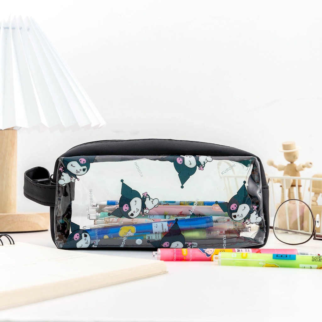 Túi Đựng Bút Bằng PVC Trong Suốt Họa Tiết Hoạt Hình Dễ Thương