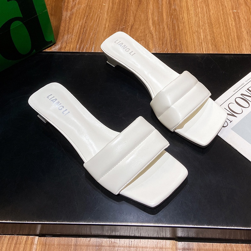 Dép Cao Gót Mũi Vuông Thời Trang Mùa Hè Dành Cho Nữ 02121