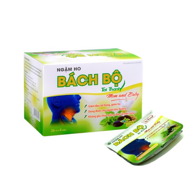 VIÊN NGẬM HO BÁCH BỘ TẤT THÀNH hộp 26 vỉ - cho cả gia đình ,người tiểu đường và bà bầu