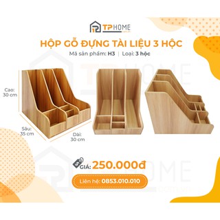 Kệ gỗ để bàn đựng tài liệu, hồ sơ loại 3 hộc - H3