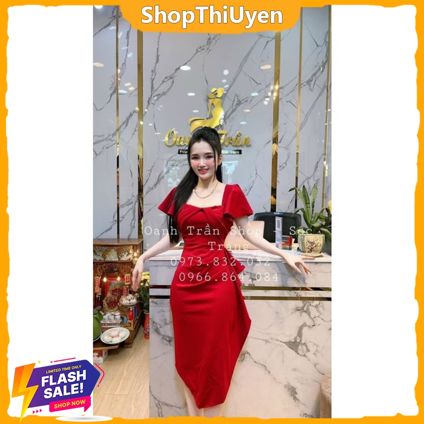Đầm body ôm vạc chéo dáng dài quyến rũ, đầm ôm tay áo cánh tiên, đầm đi đám cưới ôm body cổ vuông, váy body