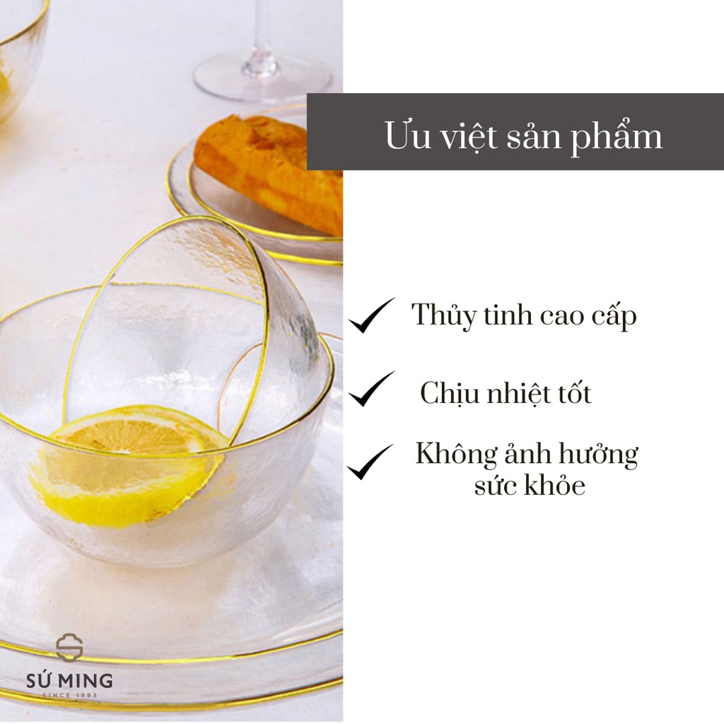 Bát Tô Thuỷ Tinh Đẹp Tròn Trơn [NHẬT BẢN][VIỀN VÀNG], kiểu dáng sang trọng, đẳng cấp, giao hàng an toàn.