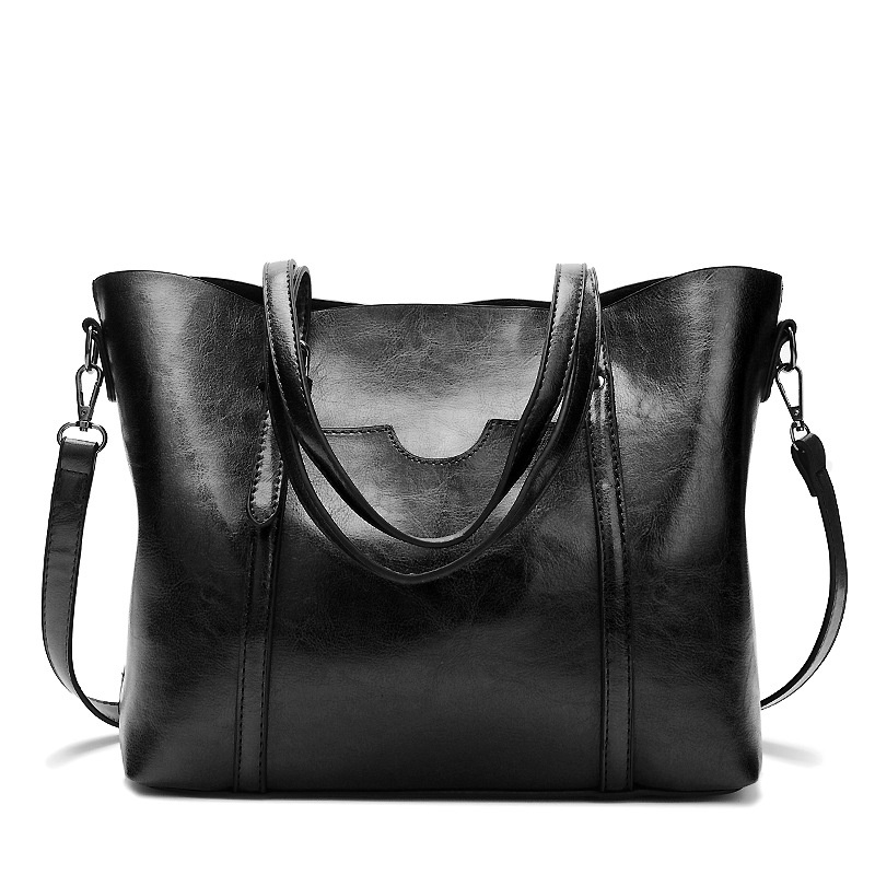 IELGY Fashionable Women's Big Bag All-match One-shoulder Messenger Simple Oil Wax Pitot