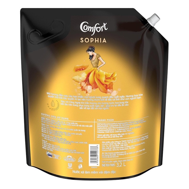 Nước Xả Vải Comfort Hương Nước Hoa Thiên Nhiên Sophia