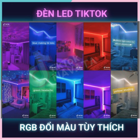 Đèn Led TikTok chuyên quay TikTok loại chuyển màu dài 5m Đèn trang trí những video triệu views của các hot TikToker