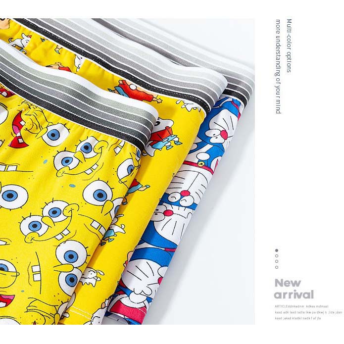 Kingdafa Bộ 3/5 Quần Lót Boxer Chất Lượng Cao Họa Tiết Hoạt Hình Cho Nam quần lót nam cute quần lót nam màu hồng  , quần lót nam , quần sịp boxer , quần lót nam cao cấp , boxer nam