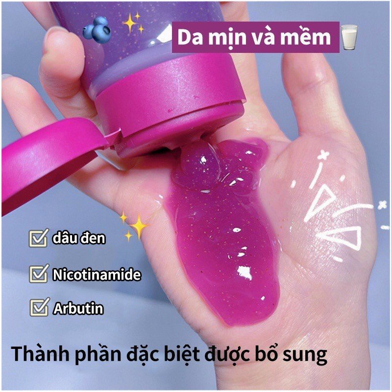 Gel Tẩy Tế Bào Chết Mâm Xôi Đen GinBi -  Kem Tẩy Tế Bào Chết Toàn Thân Dưỡng Trắng Da An Toàn, Hiệu Quả