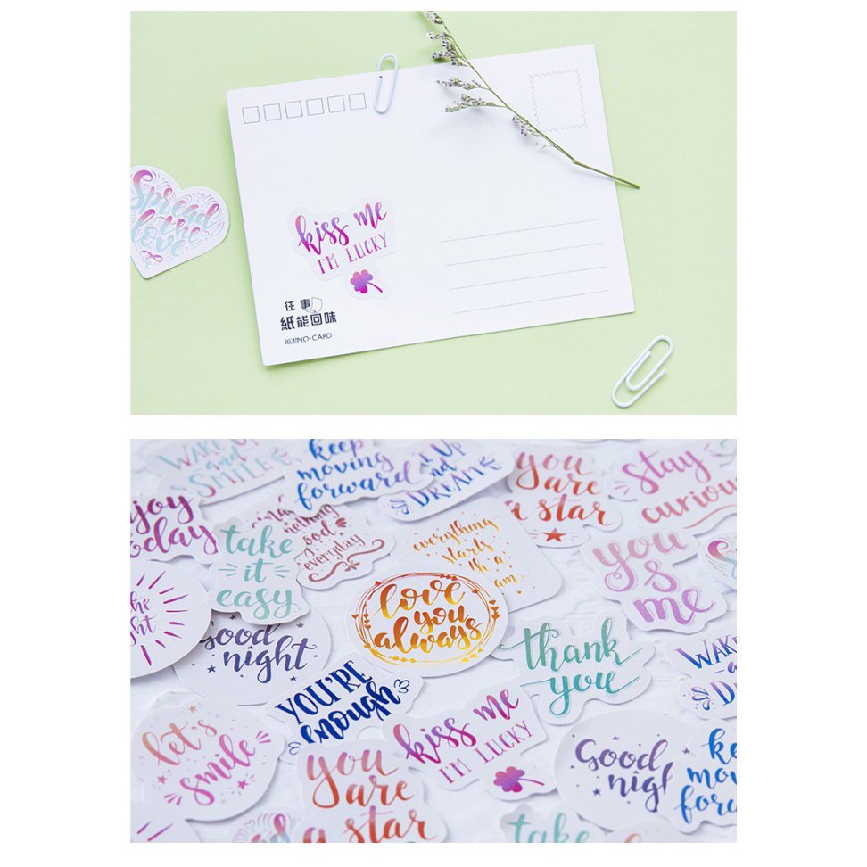 Bộ sticker/ Hình dán Hình Chữ Nghệ Thuật (46 Hình)