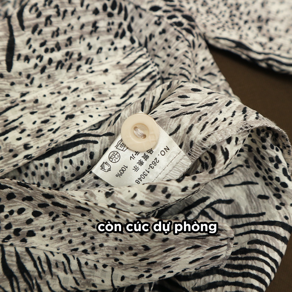 Áo sơ mi vin Nhật hoạ tiết vằn vện đốm