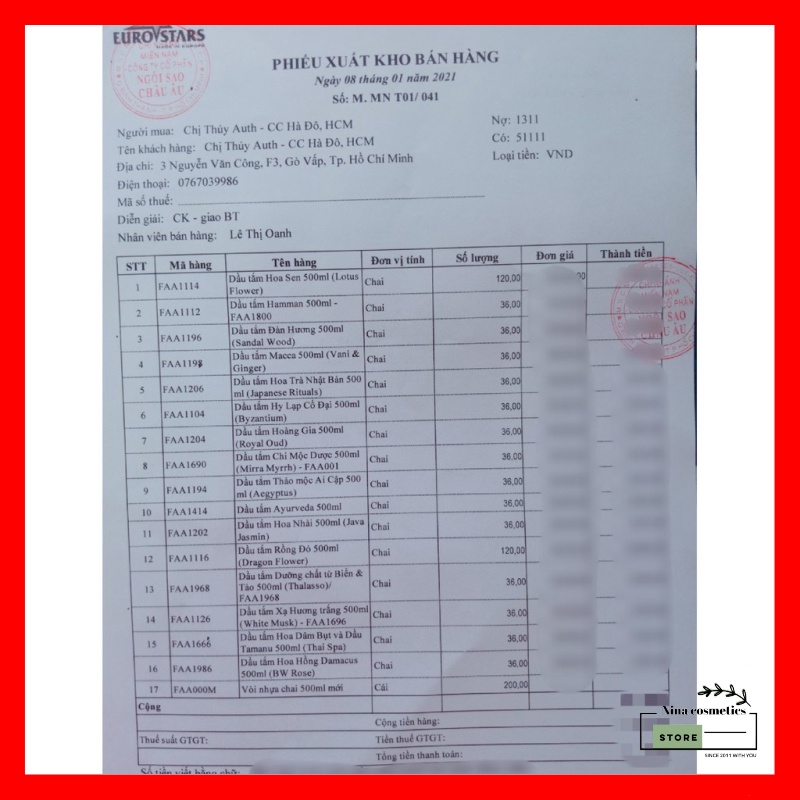 Nước Hoa Tesori Hương Hoa Sen Chai Nhôm Màu Nâu 100ml