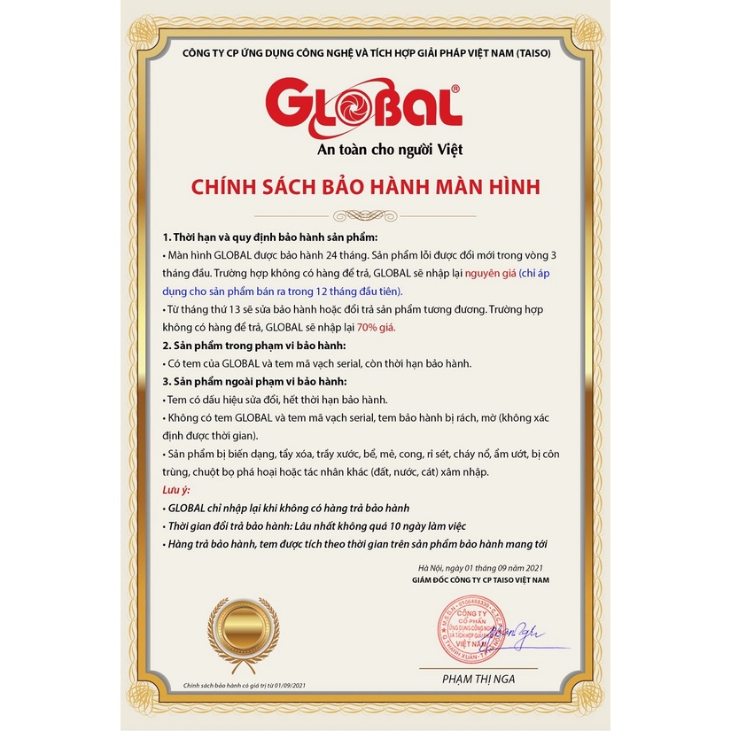 Màn hình máy tính 20 inch Led Global GL2001S