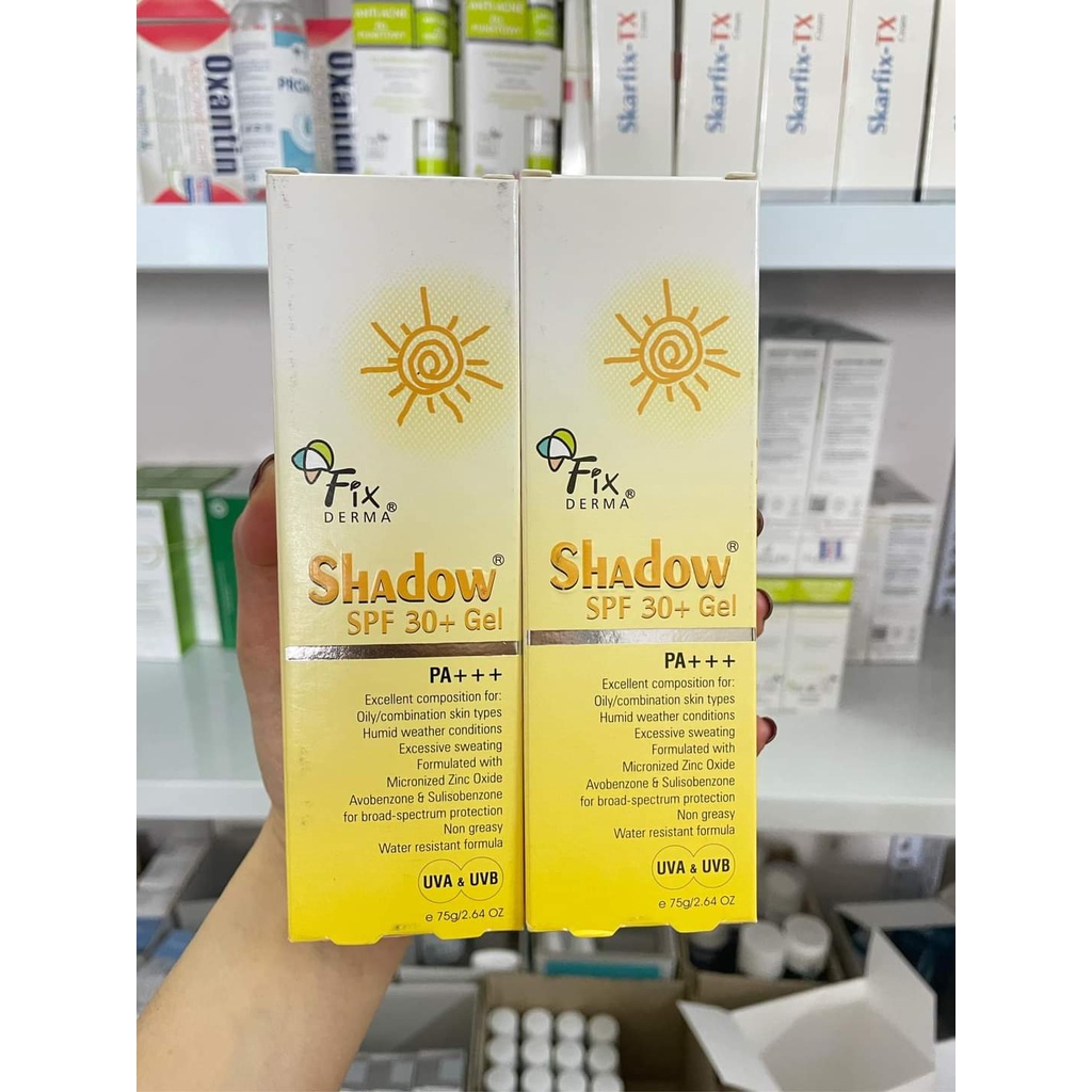 Kem Chống Nắng Fixderma Shadow SPF 30+ Gel và SPF 50+ Cream Cho Da Mặt PA+++ 75g