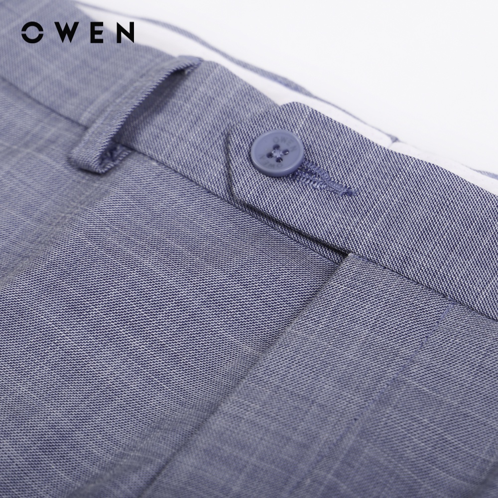 Quần tây Nam Owen Carrot Fit Xanh sáng melange - QCAT220191