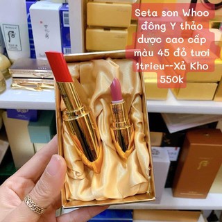 SÉT SON DƯỠNG WHOO FULL 45 ĐỎ, MINI 13 HỒNG NÂU ĐẤT
