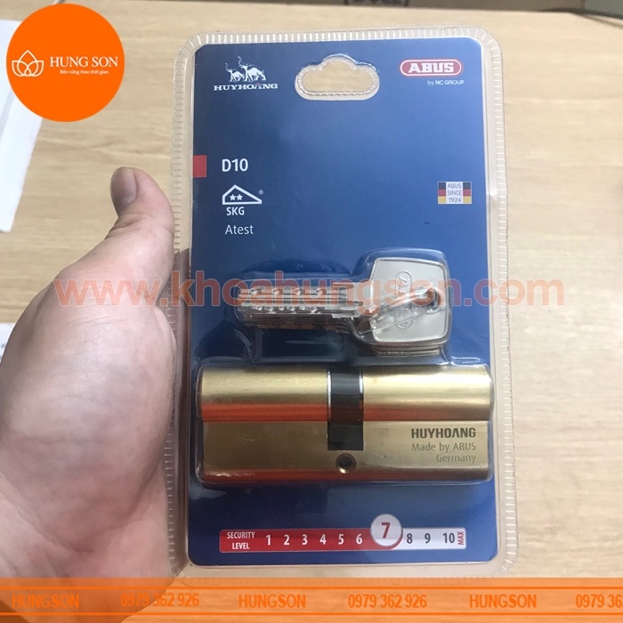 LÕI KHÓA CỬA ĐI ĐỒNG THAU HUY HOÀNG - ABUS (Ổ 8CM)