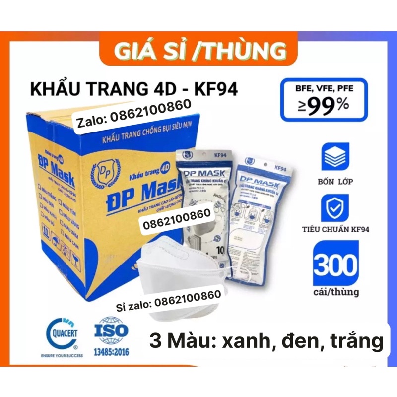 (TPHCM) Khẩu Trang 4D- KF94 , DP Mask và AK Mask