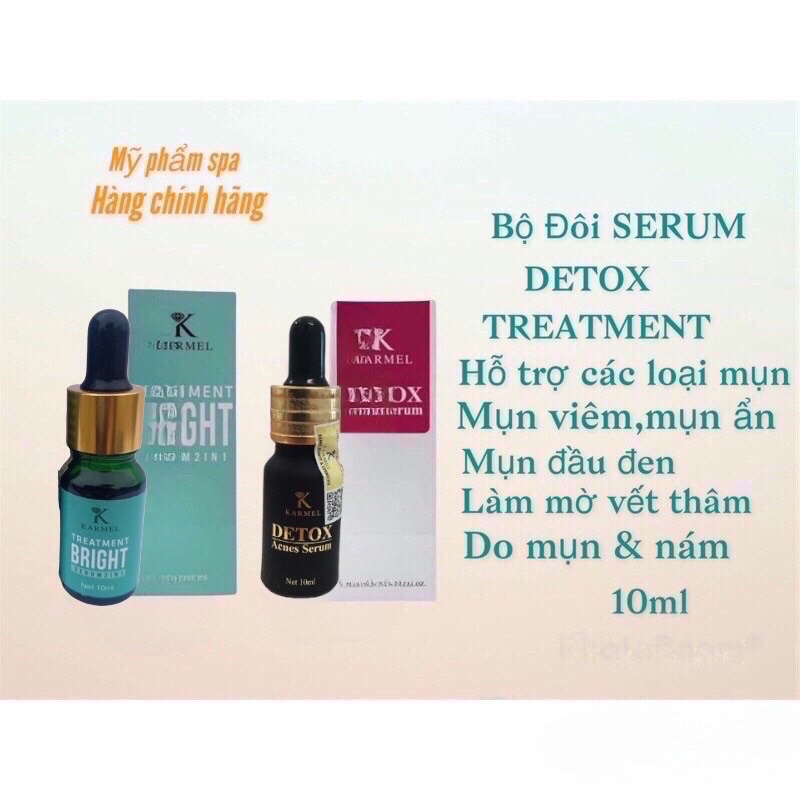 Bộ Đôi SERUM DETOX-TREATMENT BRIGHT-KARMEL -Sạch Mụn,Sáng Da,Mờ Thâm Nám