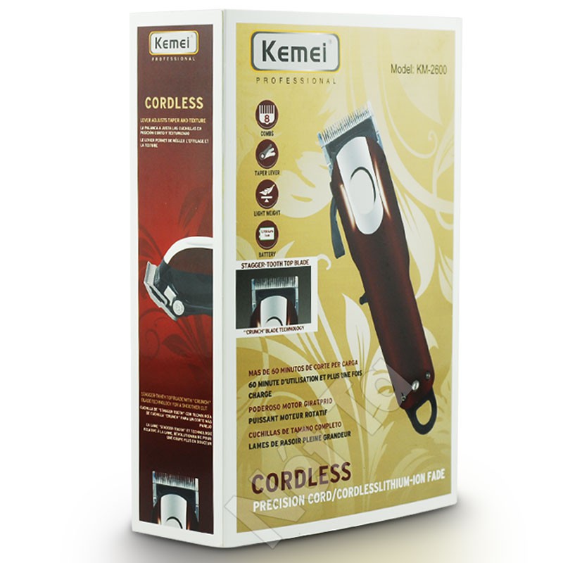 Tông đơ cắt tóc không dây chuyên nghiệp cao cấp Kemei KM-2600 mẫu nắp bạc duy nhất tại Nét Ta