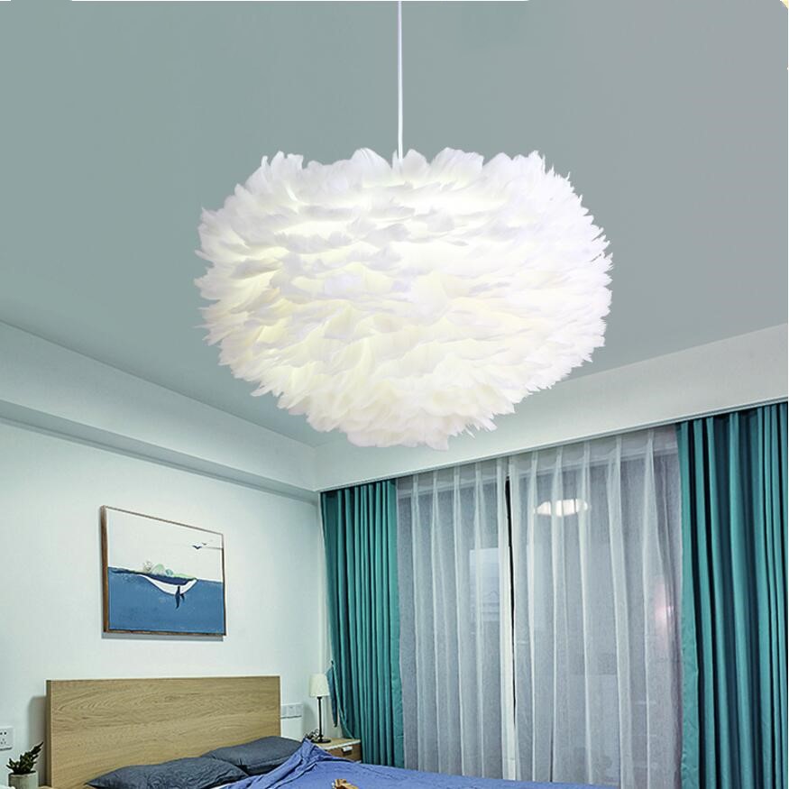 Đèn chùm MONSKY KIPLO lông vũ độc đáo, hiện đại loại 45cm - kèm bóng LED chuyên dụng [ẢNH THẬT 100%]