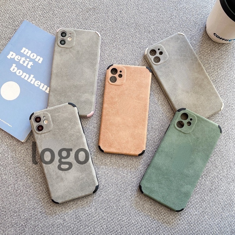 Ốp Điện Thoại Da Phối Nhung Thời Trang Chống Rơi Cho Iphone 12 7 8 6 6s Plus X Xr Xs Max 11pro Max | BigBuy360 - bigbuy360.vn