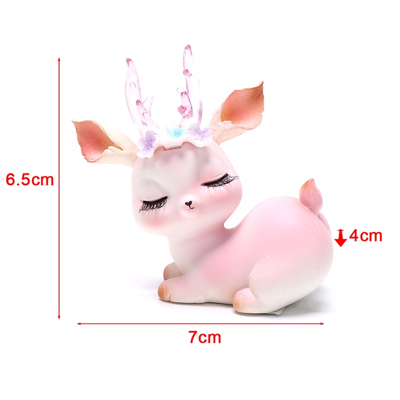 {FCC} Mini Sika Deer Figurines Resin Craft Miniatures Fairy Garden Decor Cake Ornament{yancrane3.vn}