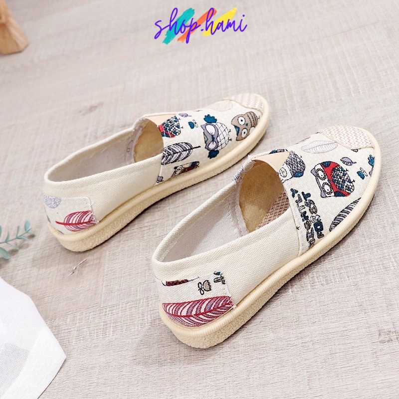 Giày Slipon Nữ Đẹp Với Nhiều Họa Tiết Siêu Xinh Có Đủ Size Từ 35-40 SHOP HAMI G10
