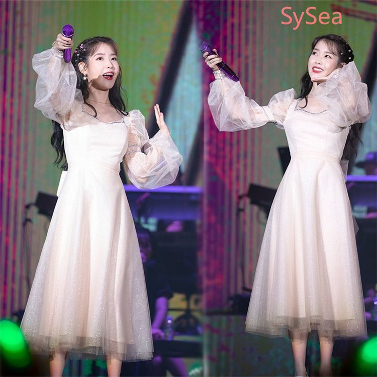 Đầm Dài Tay Phối Lưới Xinh Xắn Dành Cho Nữ