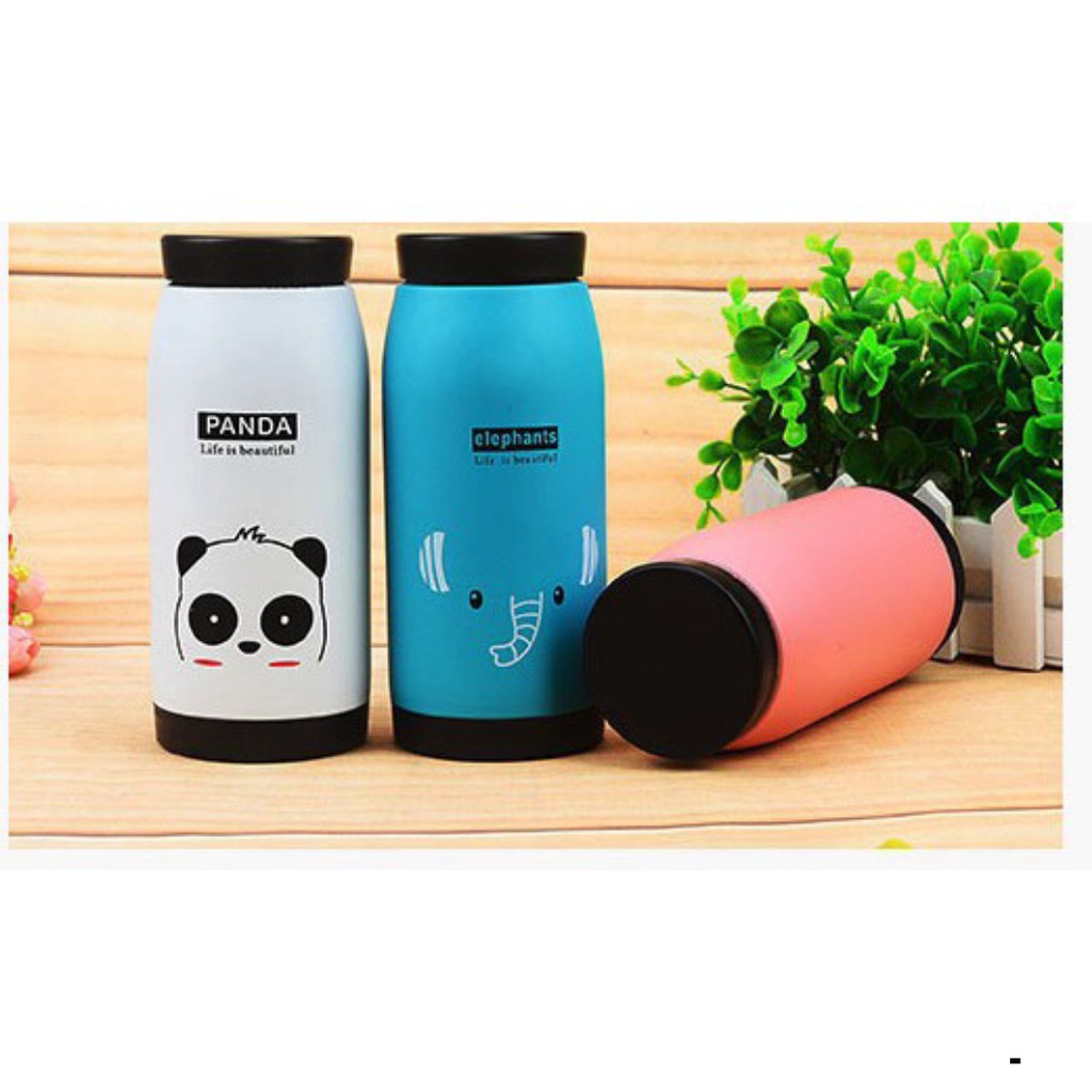 Bình giữ nhiệt inox hình thú cute 360ml chất liệu inox nắp đậy kín đáo chắc chắn Siêu rẻ