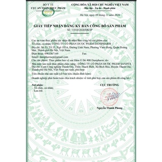 E đỏ 400 Danipharm