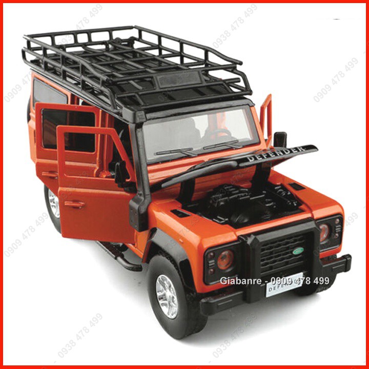 Xe Mô Hình Kim Loại Range Rover Defender Offroad Tỉ Lệ 1:32 - Cam - 9773