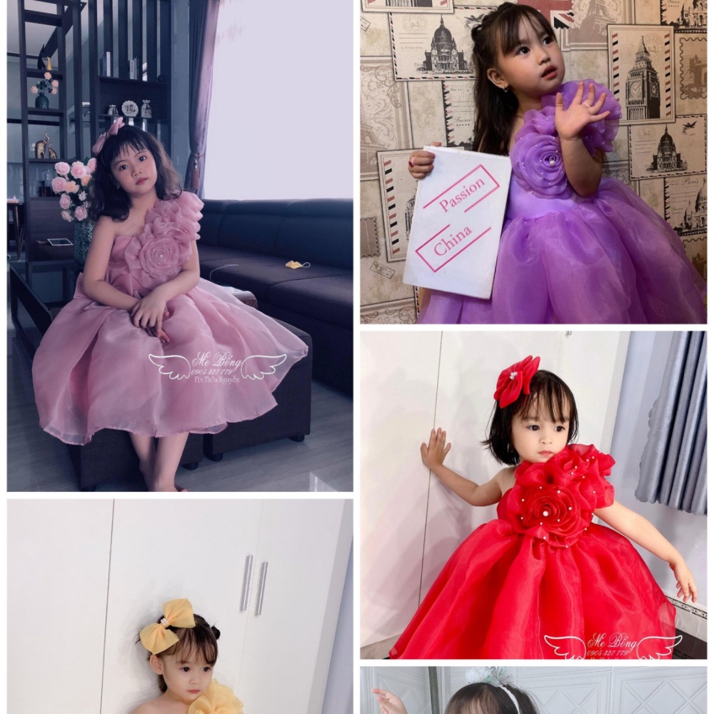 Váy Xinh Một Màu Cho Bé Gái -Đầm Công Chúa Thiết Kế-Mẹ BốngPrincess dress