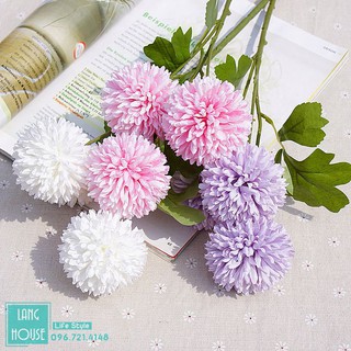 Hoa Giả - HOA CÚC TÂY LOẠI 1 Giống Thật - 1 Cành 2- 3 Bông