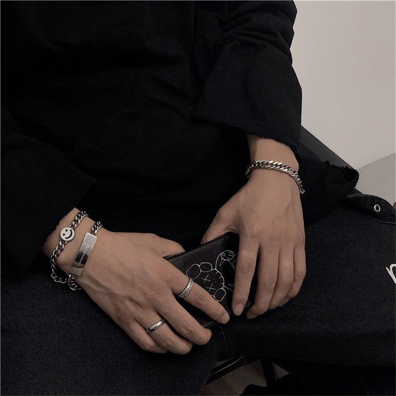 Vòng tay cặp đôi 12117 phong cách hip hop Hàn Quốc cá tính đơn giản thường ngày