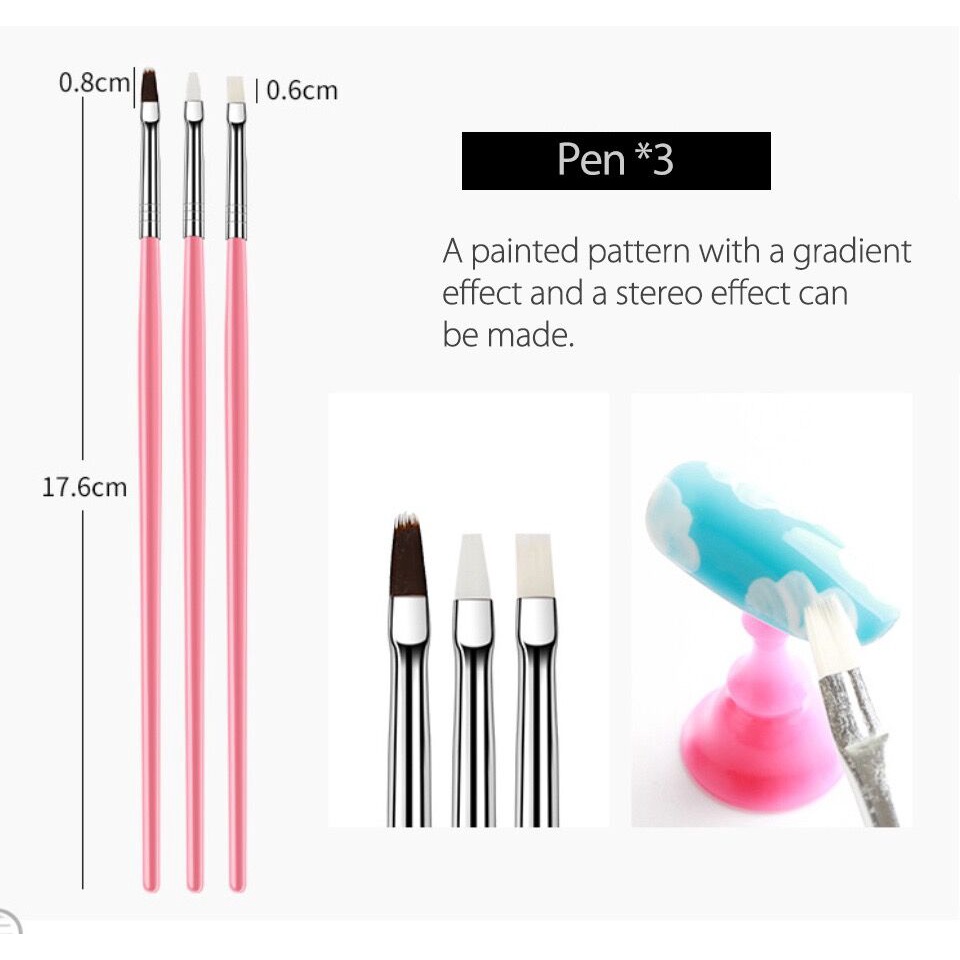 Set 15 cọ vẽ trang trí làm đẹp cho móng tay thiết kế tiện dụng