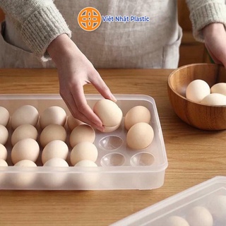 Khay đựng trứng 24 ngăn có nắp đặt tủ lạnh