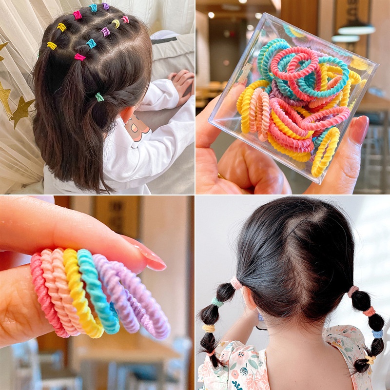 Dây Cột Tóc Cao Su Cỡ Nhỏ Thời Trang Xinh Xắn Cho Bé Gái