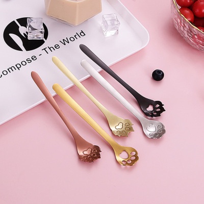 Muỗng cà phê bằng thép không gỉ thiết kế hình chân chó mèo dễ thương