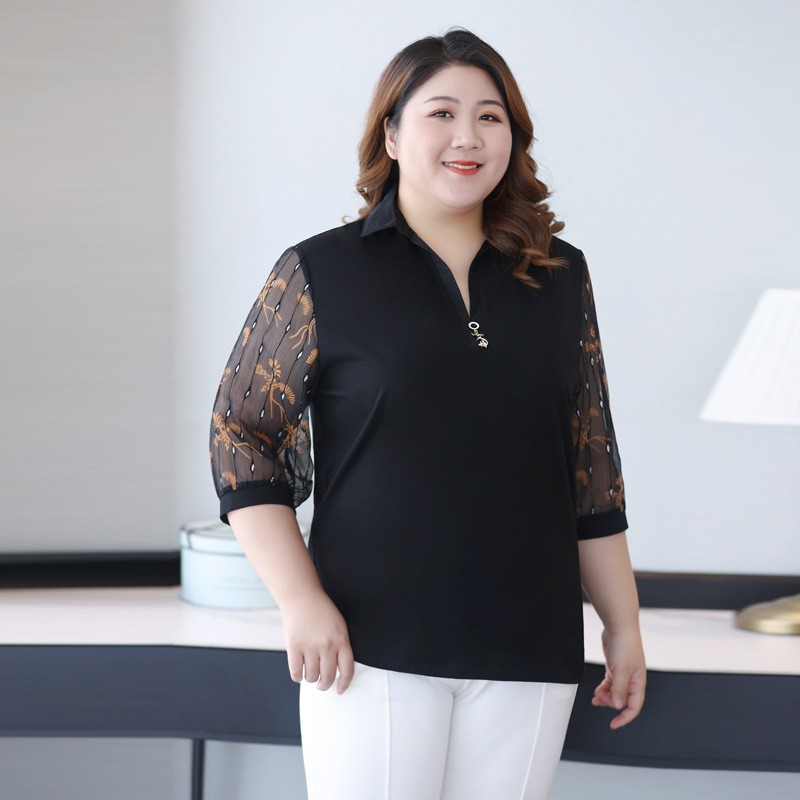 (HÀNG SẴN) Áo Thun Tay Lỡ Sang Trọng Cho Mẹ Béo SM60 - Hàng Quảng Châu Cao Cấp