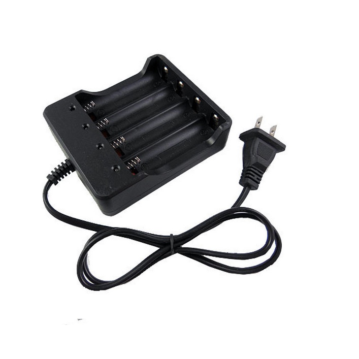Bộ sạc 18650 4 khe sạc Bộ sạc pin lithium 18650 4 khe cắm 3.7V4.2v với bộ sạc 4 dây với tiêu chuẩn Hoa Kỳ