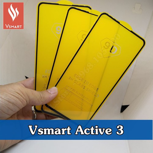 Kính cường lực vsmart active 3 full màn 9D trong suốt tặng kèm khăn lau màn hình [FM]