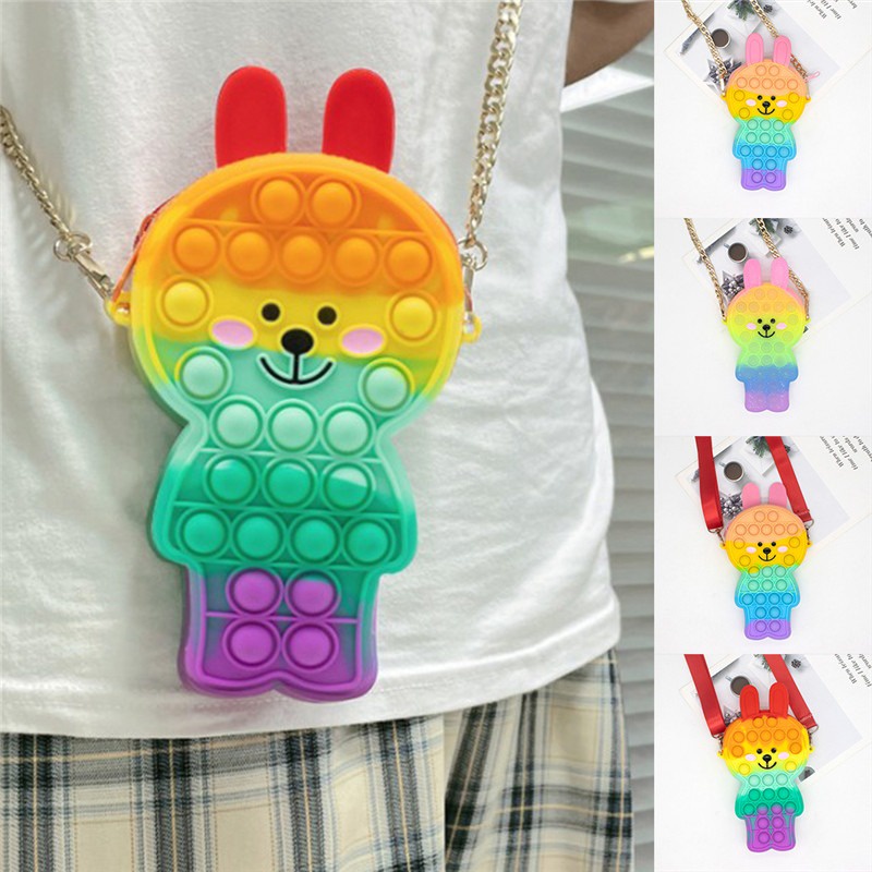 Mới Túi Đeo Chéo Hình Thỏ Con Bằng Silicon Đáng Yêu